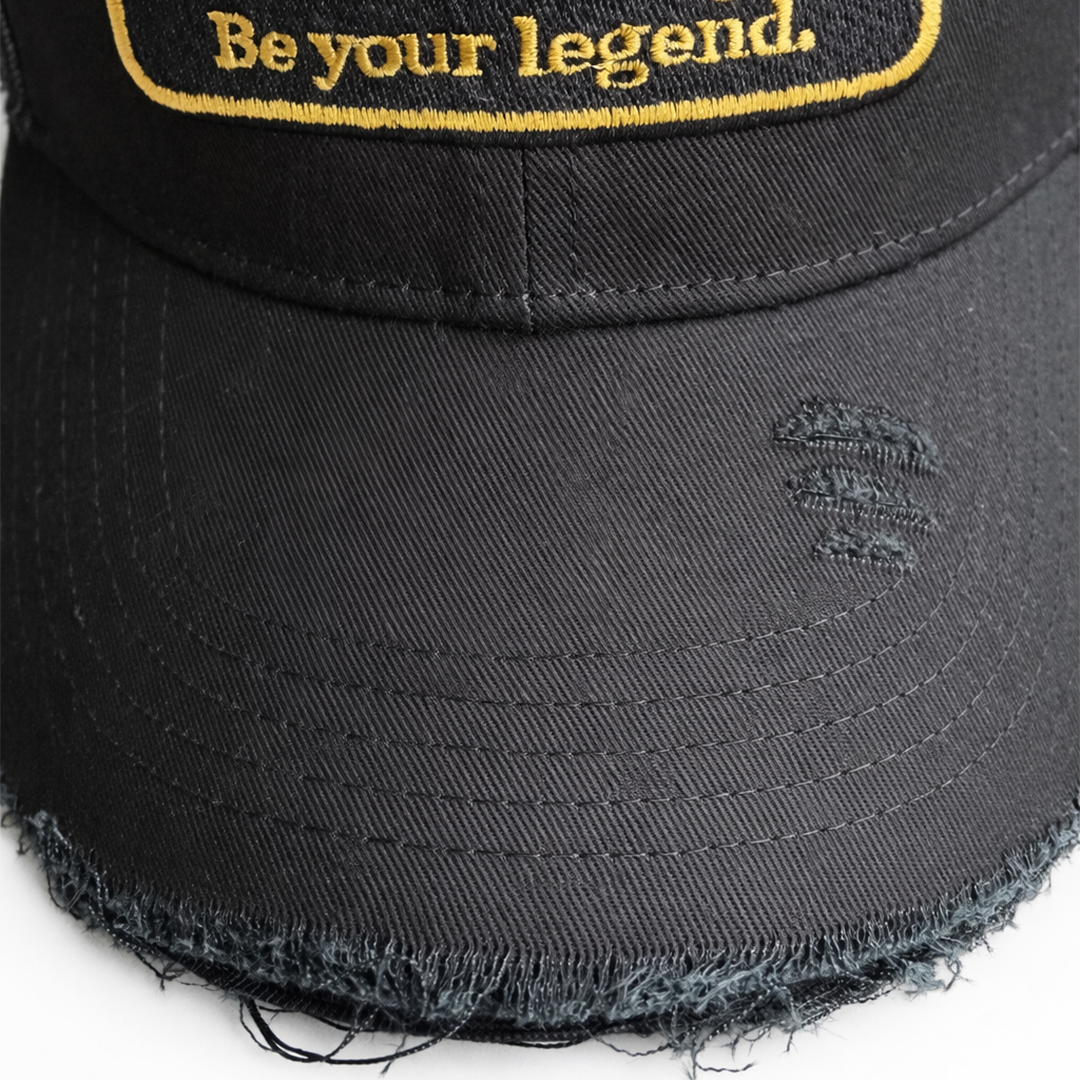 Black "Outlaw" Baseball cap (distressed)